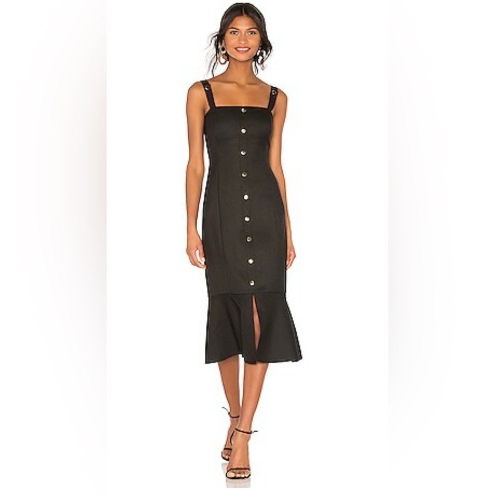 Rachel Zoe Camille Midi Dress in Black